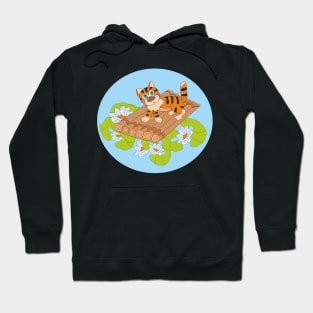 Cat on raft Hoodie